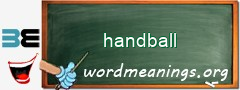 WordMeaning blackboard for handball